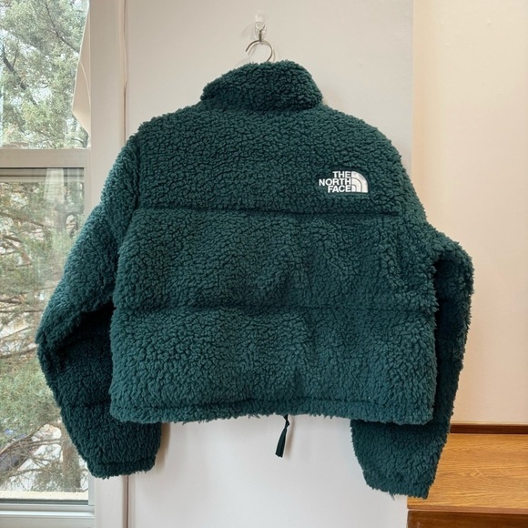 New The North Face Nuptse Sherpa Jacket Puffer High Pile Fleece Green - Picture 9 of 15